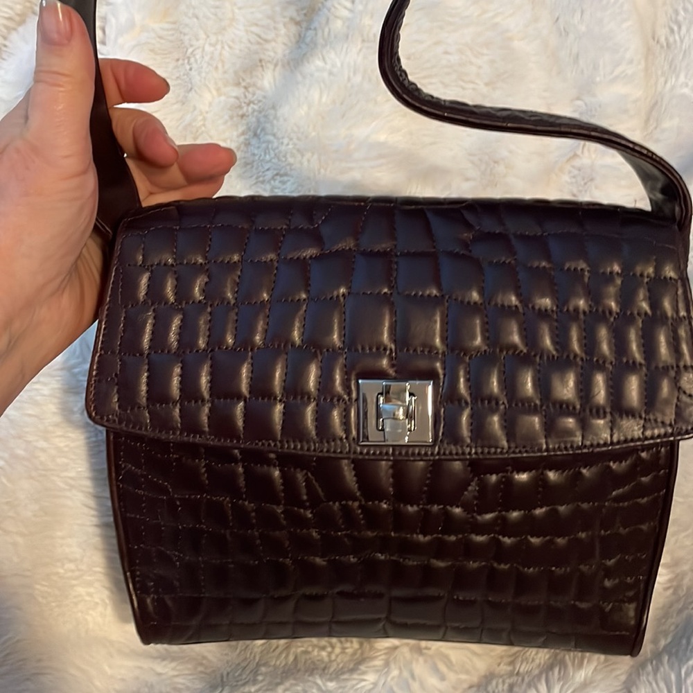 Vintage Diana Vicenza Brown Quilted Leather Shoulder Bag